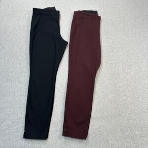 Old Navy Wow Pants Bundle of 2 WMNS 16 Tall Black & Maroon High Rise Skinny Fit